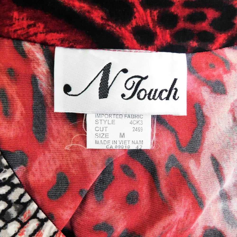 N Touch Women Shirt Red Gray M‎ - Picture 4 of 5
